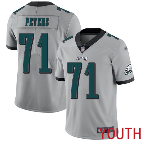 Youth Philadelphia Eagles #71 Jason Peters Limited Silver Inverted Legend NFL Jersey Football